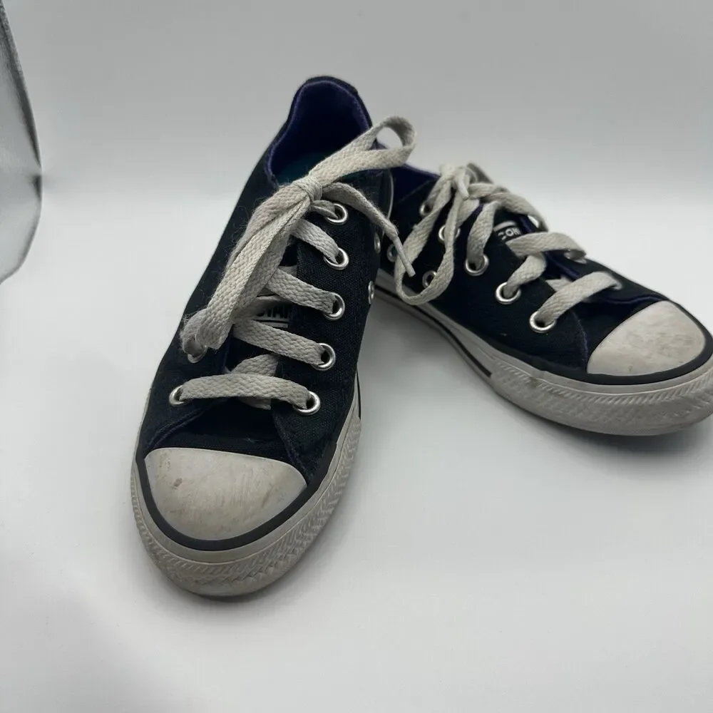 Converse All Star Black Chuck‎ Taylor 5 Tongue! Rainbow Low Tops Boys Girls 11